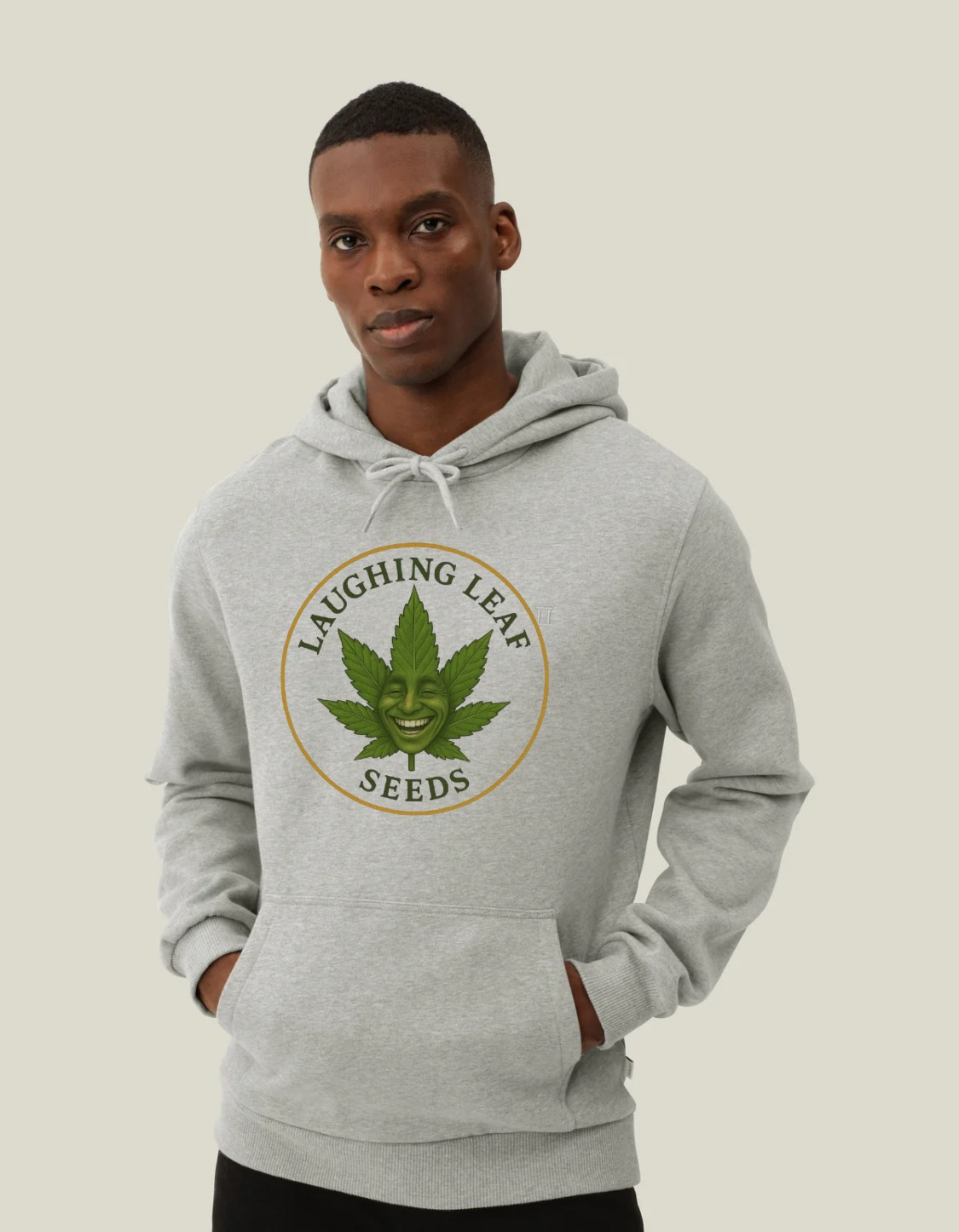 Laughing Leaf Branded Hoody in Grey