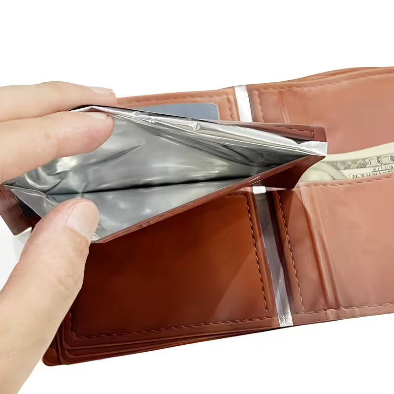 Wallet-shaped reusable Mylar seed storage bags with one-side zipper closure, suitable for small collectible seed storage in a 50 pack