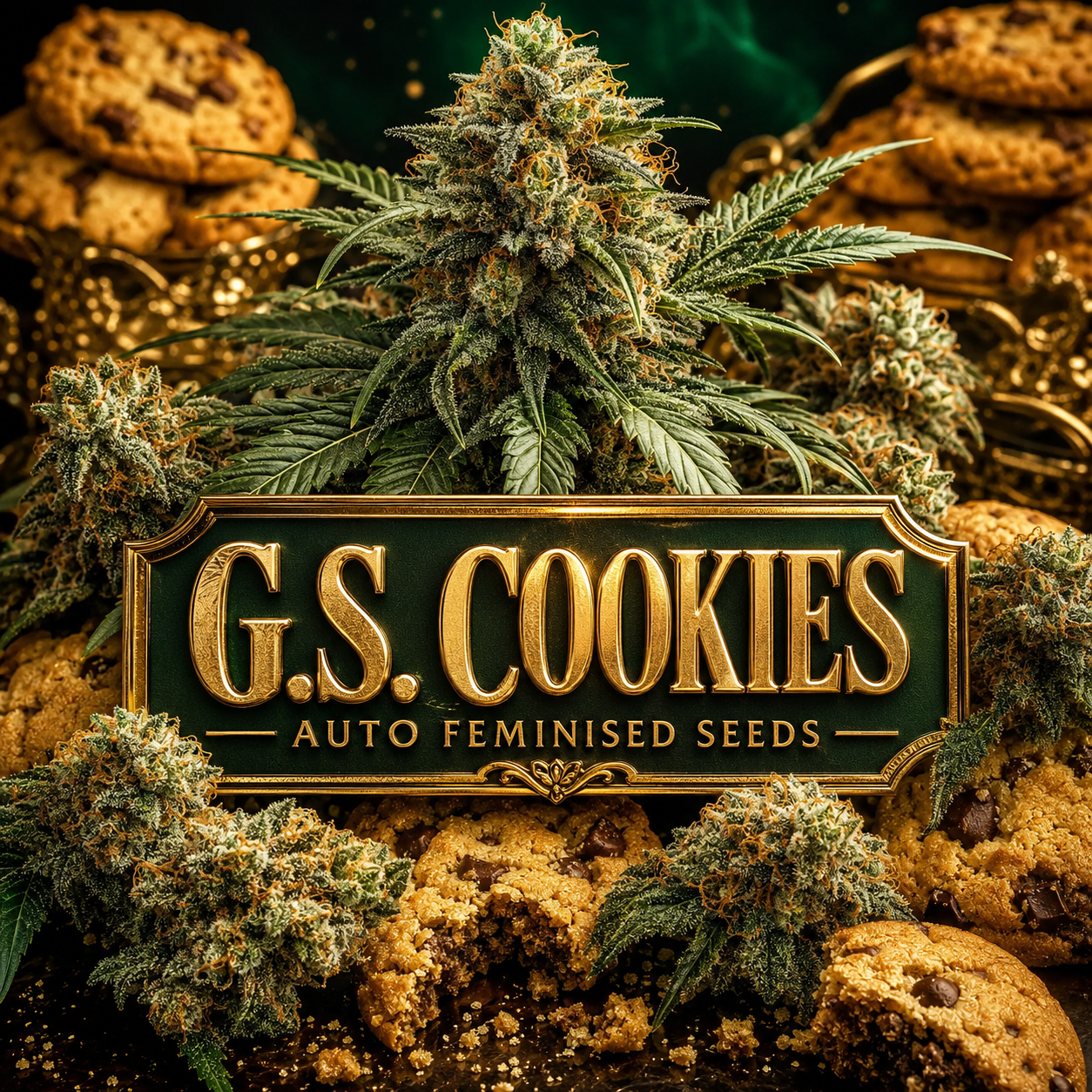 A decorative sign reading 'G.S.