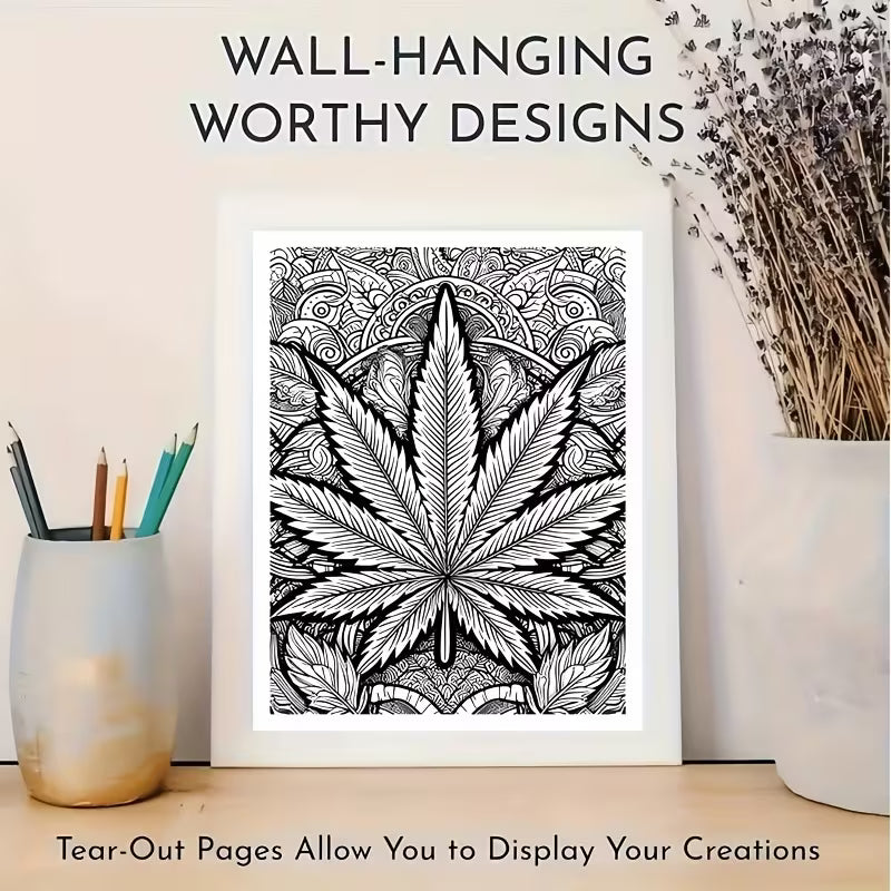 Mandala & Cannabis Leaf Adult Colouring Book (24 Illustrated Designs)