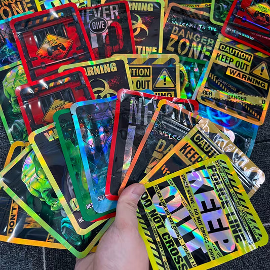 Reusable mixed-style Mylar zipper storage bags for collectible seed storage, understanding a pack of 100 bags sized 12.5 by 10 centimetres