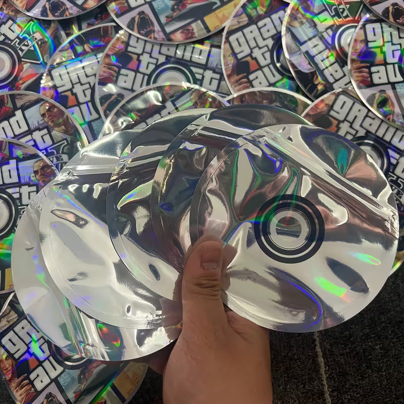 GTA-style reusable mixed-design Mylar zipper seed storage bags made from polyethylene film, supplied as a 100 pack for organised collectible seed storage