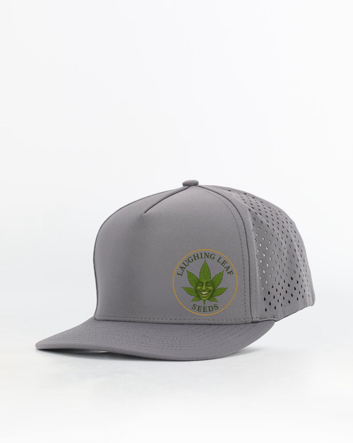 🧢 Laughing Leaf Breathable Cap - Grey