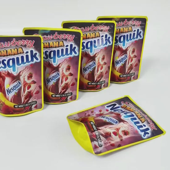 Milkshake pop holographic mylar zipper seed storage bags for cannabis seed collectors video mp4