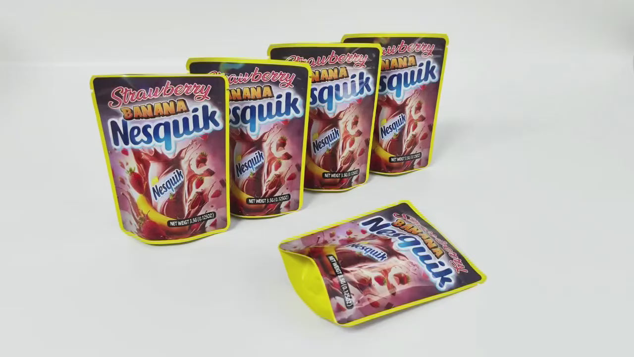 Milkshake pop holographic mylar zipper seed storage bags for cannabis seed collectors video mp4